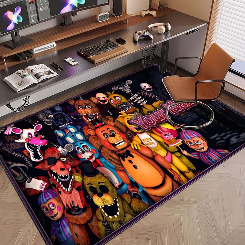 Custom Name Text Crystal Velvet Rug,Five Nights at Freddy’s Soft Plush Decorative Non Slip Floor Carpet