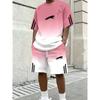 Hot Selling Men's Summer New Comfortable Short-sleeved Round Neck T-shirt Shorts 2-piece Set