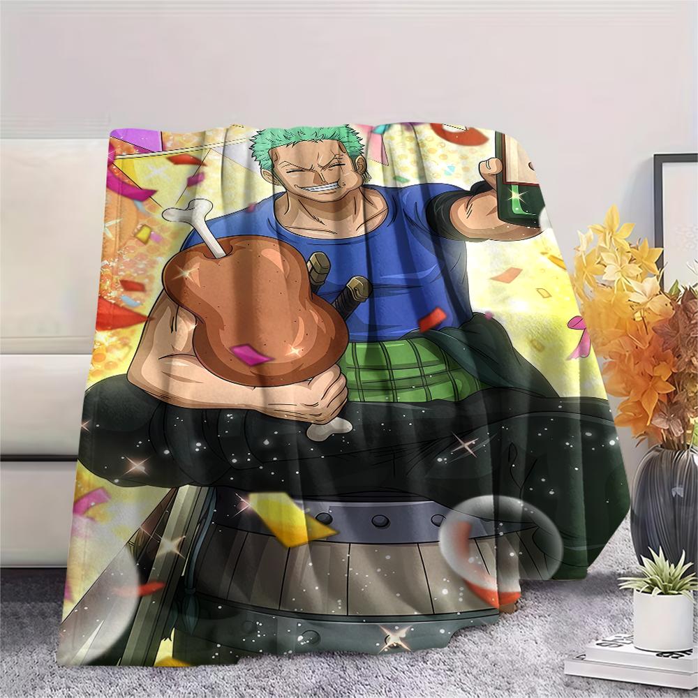 Manta de Franela con Estampado de Personaje de One Piece, Alta calidad Cómoda para Todas las Estaciones, Decoración del Hogar, Calidez y Comodidad, Perfecta para Regalos de Navidad