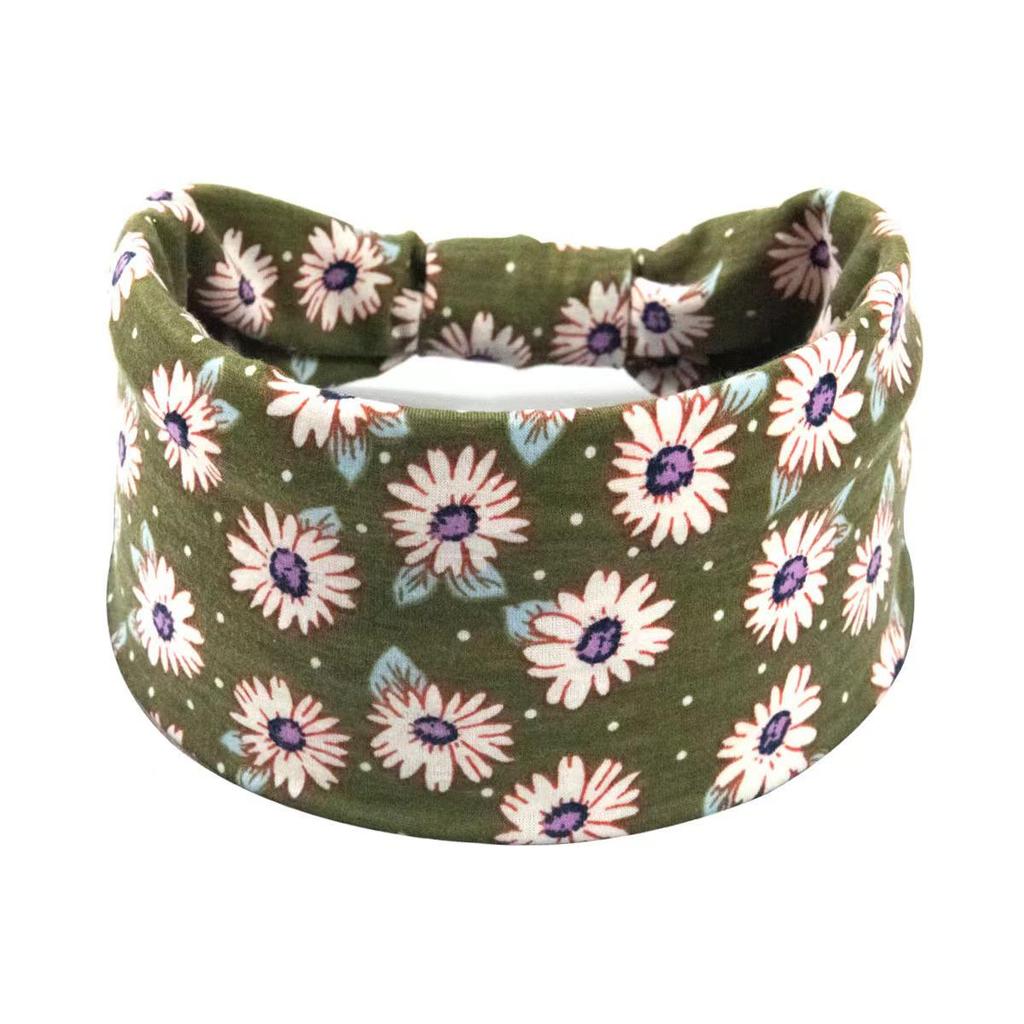 Women's Bohemian Cashew Yoga Headband - Sweat-Absorbing, Elastic Cotton Hair Accessory