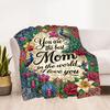 Best Mom In The World Flannel Blanket-Soft and Suitable for Sofas,Beds,Offices,Travel,All Seasons,Great Gift for Holidays and Birthdays.