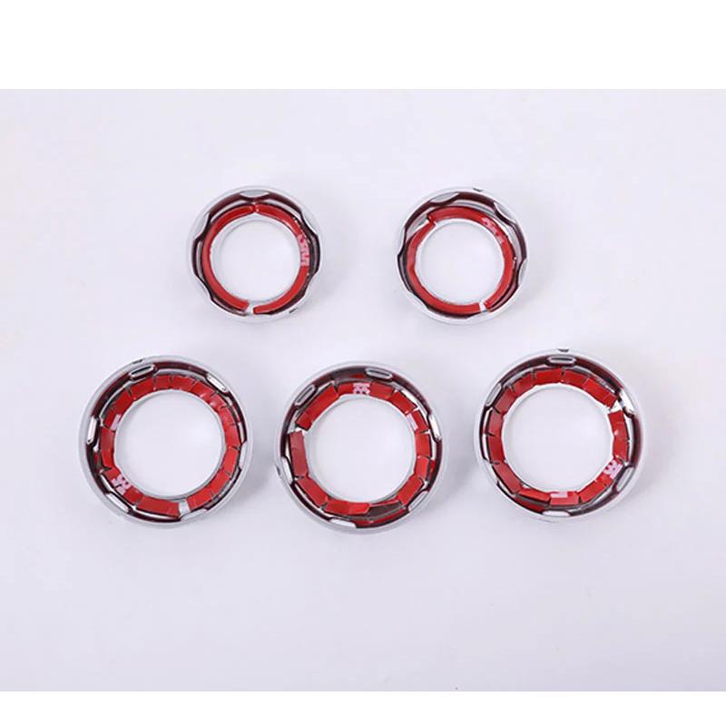 5pcs For Land Rover Discovery 4 LR4 Range Rover Sport Freelander 2 ABS Chrome Volume Air Conditioning Knob Cover Trim Accessorie