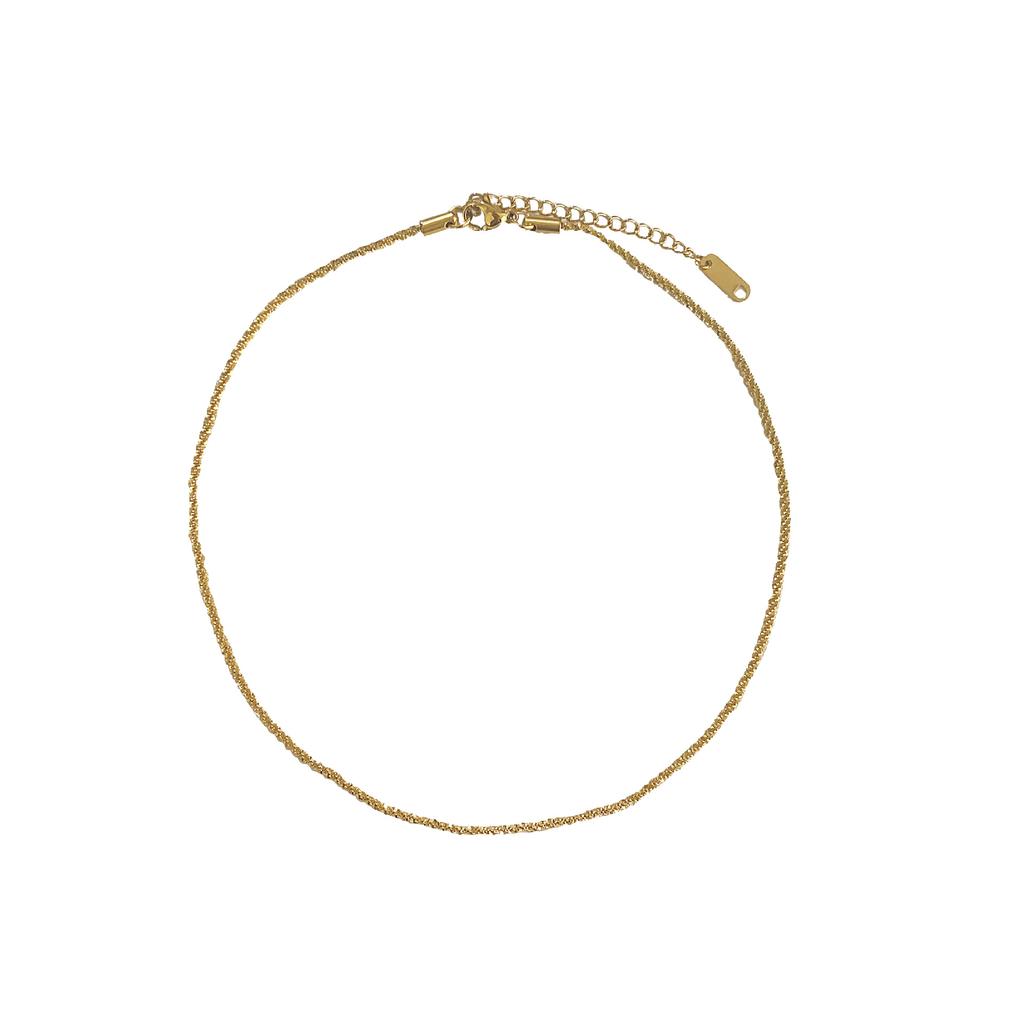 Collier Super Scintillant Pour Femmes Ciel Étoilé Choker en Acier Titane Chaîne à Superposition Dorée Bijoux