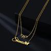 Fashion Stainless Steel Jewelry Heart and Name Pendant Necklace Custom Name Necklaces Set for Women Girls for Friend Gifts