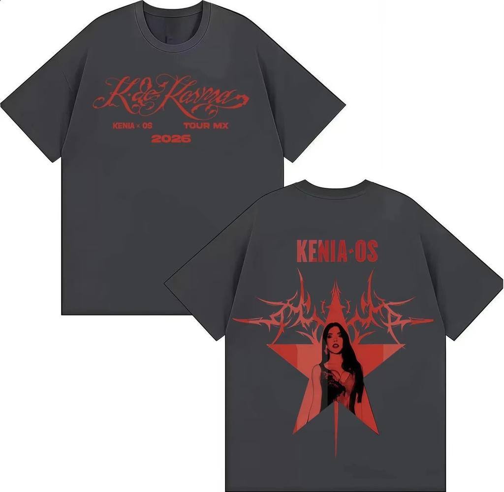 Singer Kenia Os 2026 New Album Merch Tshrits Men Women Hip Hop Tee Fans Casual Fashion Comfort Gothic Clothes Streetwear