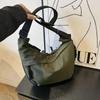 1Pc Solid Color Simple Large Capacity Korean Version of Foreign Style Leisure Bag New Versatile Ins Shoulder Messenger Bag Dumpling Bag