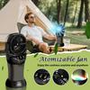 Portable Multi-function Shaking Head Charging Spray Outdoor Camping Automatic Shaking Head LED Light Fan
