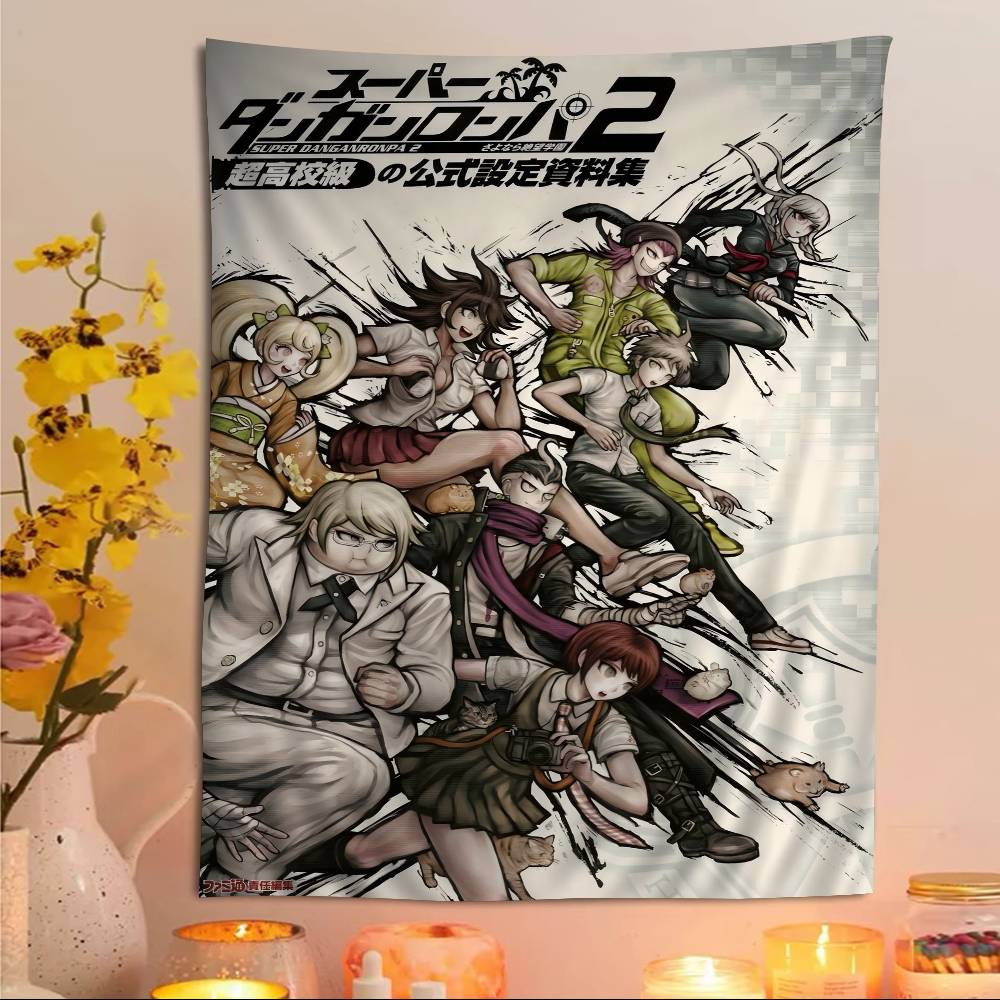 Anime Game Danganronpa Chart Tapestry Art Science Fiction Room Home Decor Cheap Hippie Wall Hanging