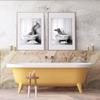 Black White Animals In Tub Canvas Posters and Print Penguin Elephant Zebra Giraffe Wall Art Painting Pictures For Bathroom Decor No Frame