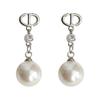 925 Sterling Silver Zircon Pearl Earrings: French Light Luxury Jewelry for Women