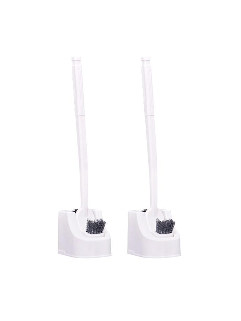 PP Dual Head Toilet Brush with Base for Cleaning No Dead Corners Toilet Squat Toilet with Extended Hard Bristles for Special Use