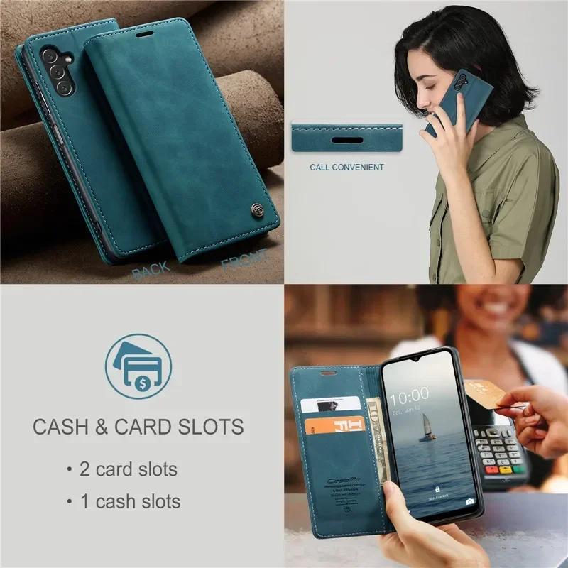 CaseMe Leather Phone Case for Samsung Galaxy A57 5G A37 A17 A56 A36 A26 A16 A55 A35 A25 A15 A14 A34 A54 A13 A53 A13 Wallet Cover