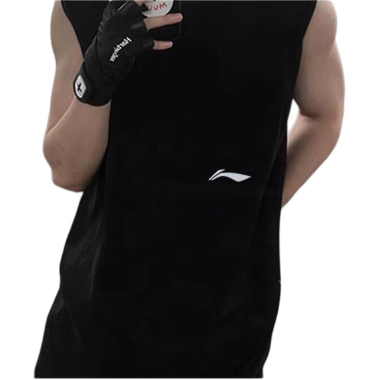 Li Ning Running Fitness Training Quick-Dry Sports Vest Men tops Cool-Black AVSU023-3