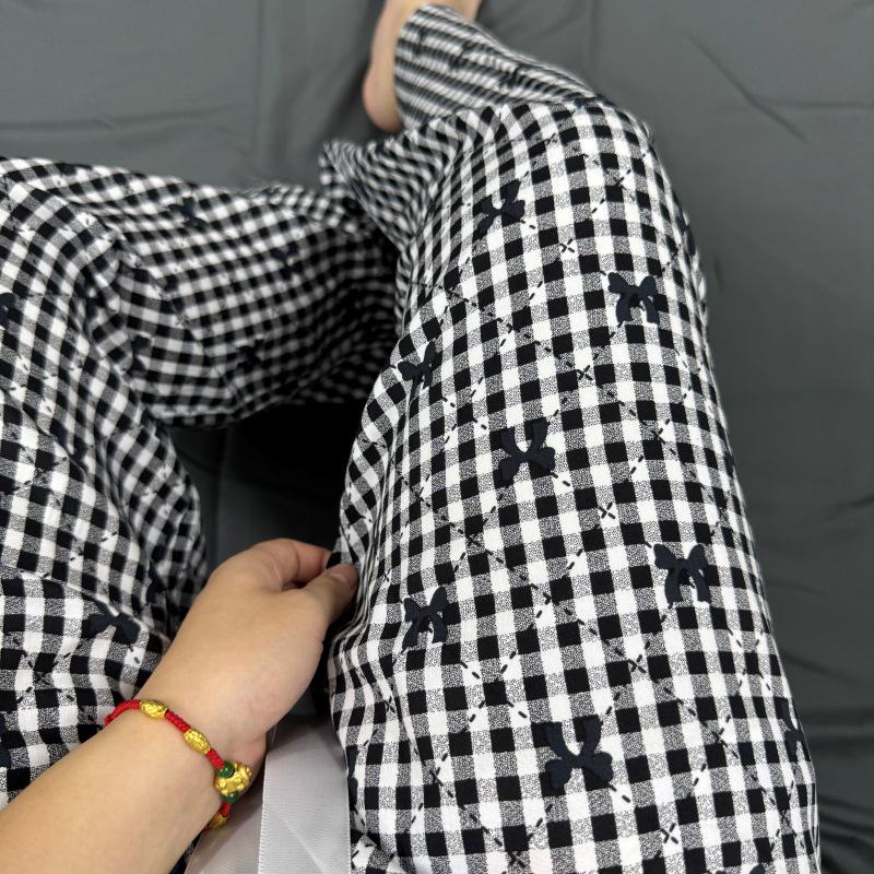 Three Sizes Women's Cotton Silk Wide-Leg Rayon Pants - Spring/Summer Breathable, Plus Size Casual Home Sleepwear