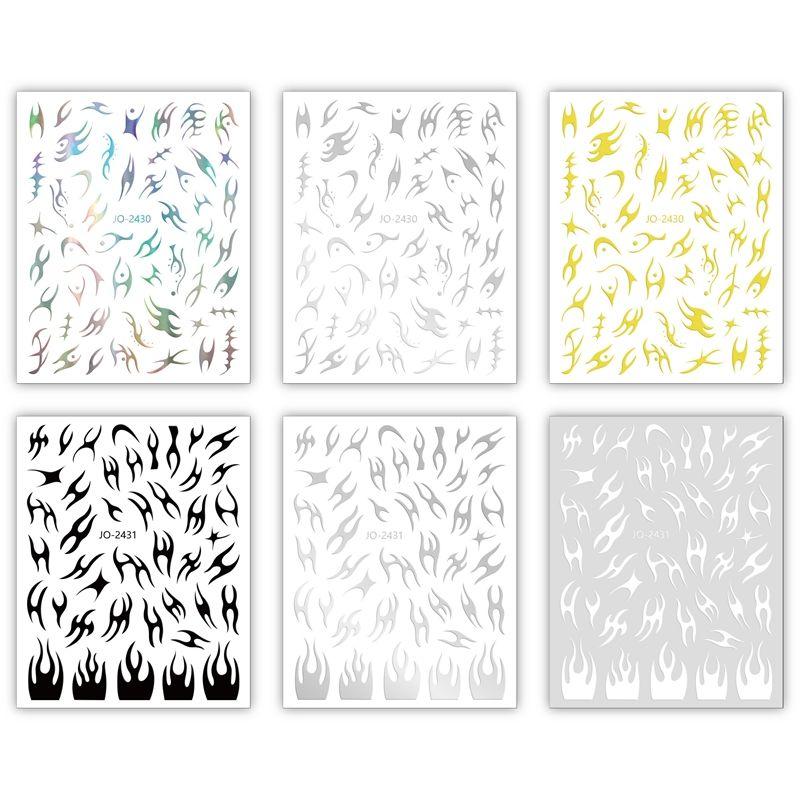 

Punk Flame Boys and Girls Metal Nail Stickers JOY-2430-2431(6)
