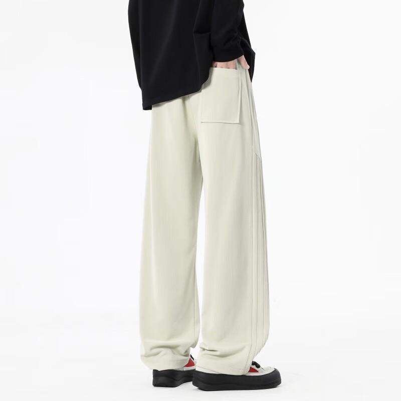 Men's Loose Fit Wide-Leg Knit Sweatpants