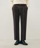 DRAW FIT Single-Pleat Banded Tapered Slacks [Dark Brown]