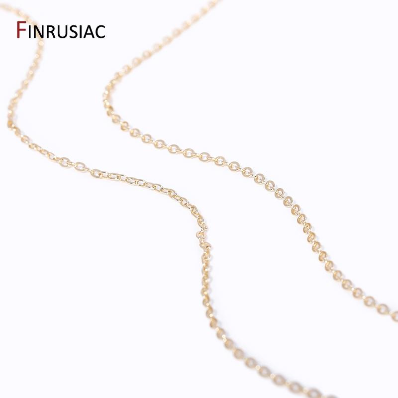 1.6mm 14K Gold Plated Brass Oval Thin Chains For Jewelry Making, DIY Jewelry Accessories Necklace Findings Wholesale