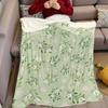 Vintage Sage Green Floral Ditsy Flannel Blanket Warm Soft Halloween Christmas Couch Warm Cozy Decorative Decor for All Season