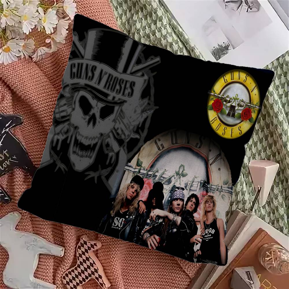 Guns n'roses band retro Pillow Gift Home Office Decoration Bedroom Sofa Car Cushion Cover case 45x45