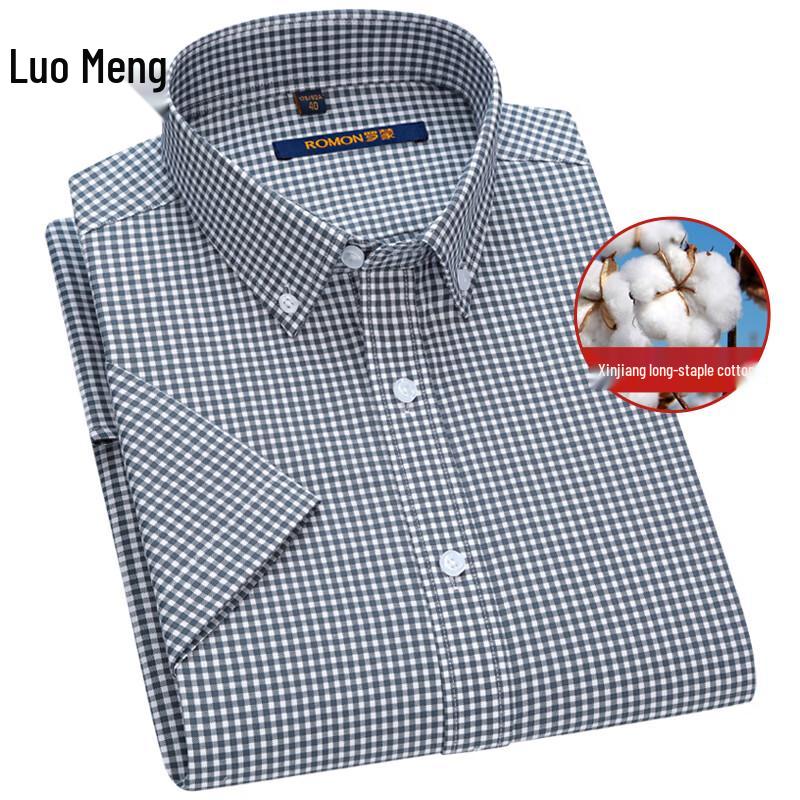 ROMON Men's Short-Sleeve Business Casual Shirt