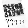 125 Pcs Screw Hooks In 5 Sizes – Cup Hooks for Hanging Plants, Mugs, Lights, and Ceiling Storage (Black)