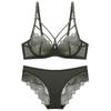 Lace Bra Women's Sexy Underwear Bra  Big Chest Small Ultra-thin Transparent Bra