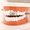 Glossy Finish Double Hollow Flower Grillz Silver Irregular Shape Tooth Grills Teeth Grillz  Party