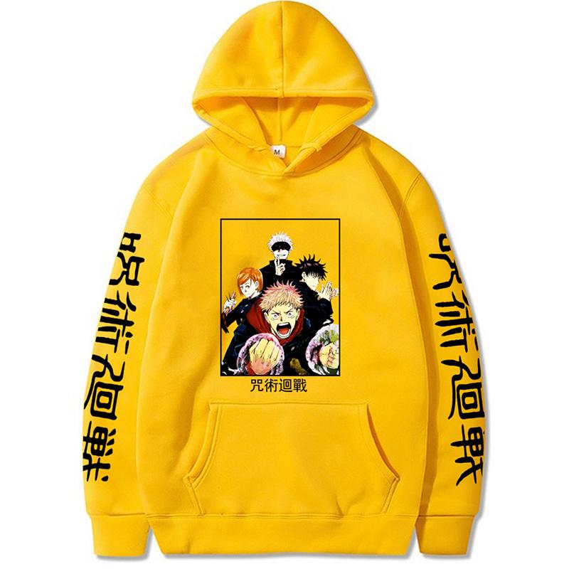 Jujutsu Kaisen Printed Graphic Hoodies Vintage Oversized Hooded Sweatshirt Long Sleeves Soft Hoodie Men Women Clothes