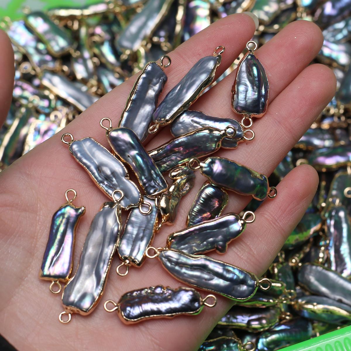 

1 шт., искусственный жемчуг барочный соединитель, черный нерегулярный прямоугольник в стиле Диабло, подвески-шармы, соединители для изготовления ювелирных изделий своими руками для женщин, ремесло 10×25 мм 1Pc/10×25mm чёрный