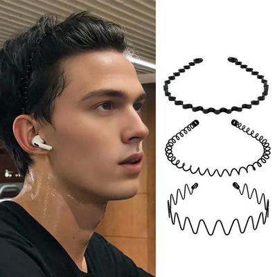 Wavy Headband Simple Invisible Non-slip Hair Hoop Comfortable Convenient Headband Headwear Hair Styling Accessory for Men