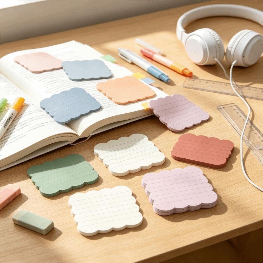 240 Sheets Self-adhesive Self Sticky Notes Adhesive Backing Scalloped Sticky Notes  Home Study