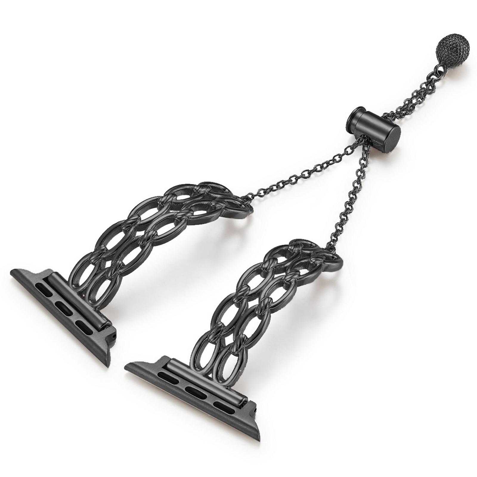 

Для Apple Watch Series 10 42 мм/9 8 7 41 мм/SE (2023) SE (2022) SE 6 5 4 40мм/3 2 1 38мм Медный ремешок для часов с дизайном овальных колец Black