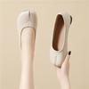 Shallow single shoes women's spring and summer one-pedal mother shoes new leather Mary Jane round head small leather shoes Doudou shoes