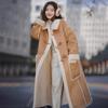 KAISER Women's Lapel Long Toggle Faux Fur Winter Coat