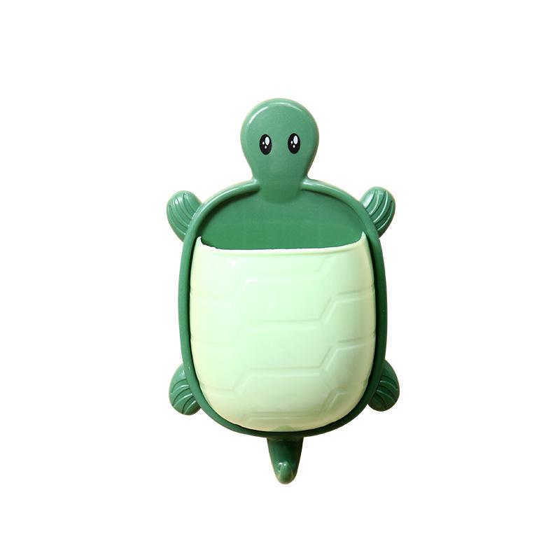 Wall-Mounted Turtle Toothbrush Holder with Drain