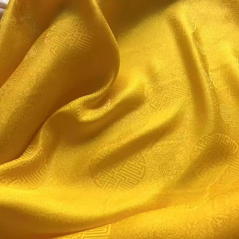 17 Ohm Silk Fabric Traditional Chinese Jacquard Silk Cotton Charmeuse Crepe Tissu Fabric for Sewing Cheongsam Cloth Width 114cm
