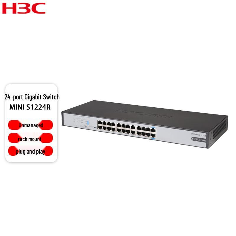 

H3C MINI S1224R 24-Port Gigabit Unmanaged Network Switch