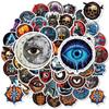 50 Viking Style Graffiti Stickers Skull Eyes Wolf Elements Skateboard Guitar Diy Decorative Stickers