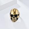 Black Classic Matte Brushed Skull Titanium Steel Ring for Men Hip Hop Stainless Steel Punk Jewellery Rapper's Finger Ring