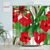 Tropical Monstera Palm Leaves Shower Curtains Watercolor Banana Leaf Green Plants Bath Curtain Waterproof Fabric Bathroom Decor