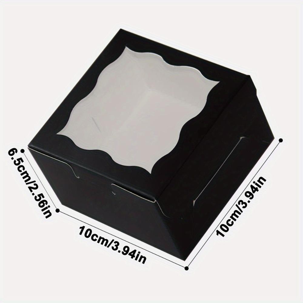 20pcs Black Gift Bakery Boxes with Window Mini Cookie Boxes Treat Boxes Gift Wrap Box for Birthday Parties Wedding Holiday Celebrations