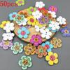 Gorgeous Mixed Color 20 mm Flower Dots Crafts Decoration Sewing Scrapbooking 2-Holes Wooden Buttons