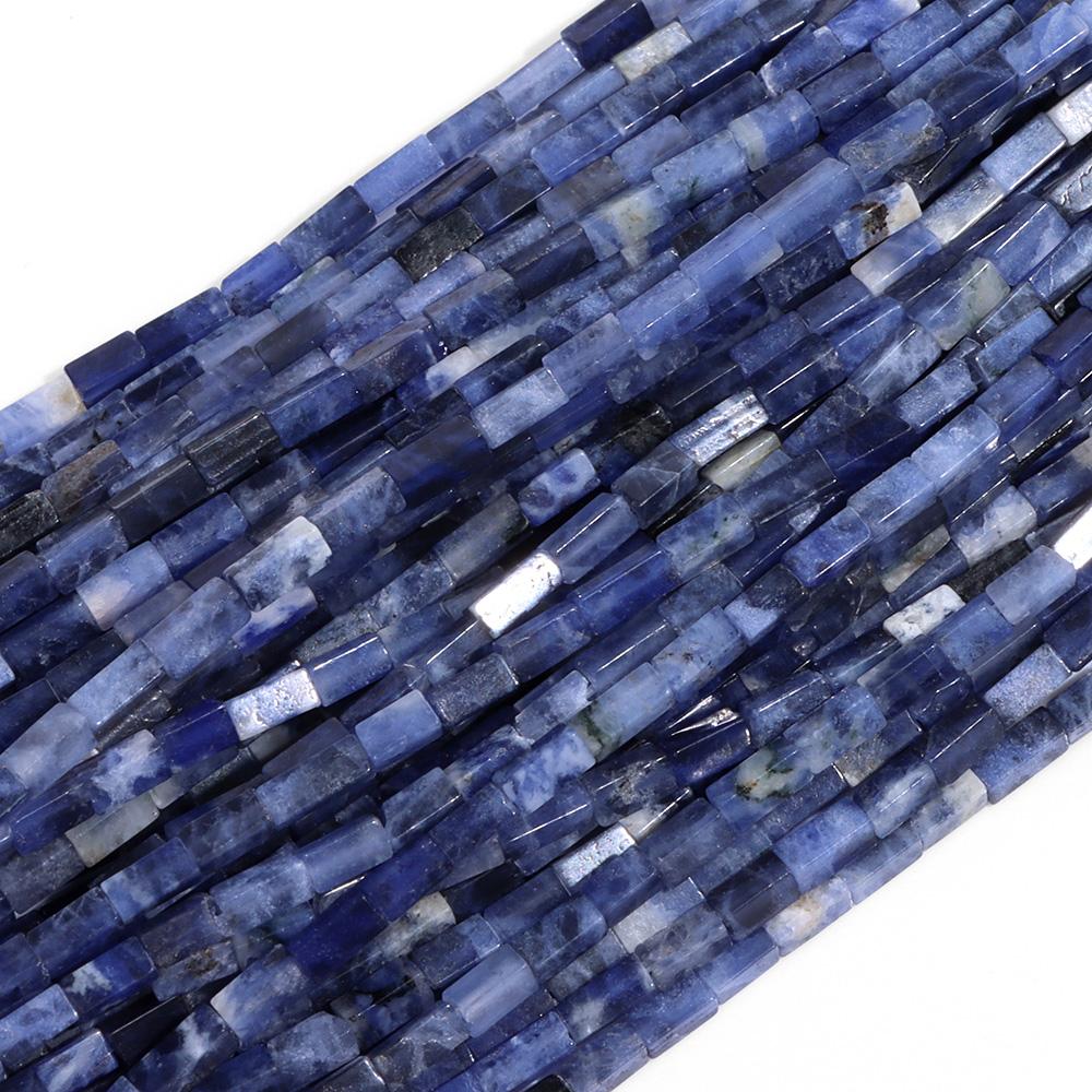 2x4mm Natural Tube Stone Beads Blue Loose Mineral Stone Spacer Bead Charm Beaded Bracelet Necklace For Jewelry Making Finding 4x2mm about 40 pcs