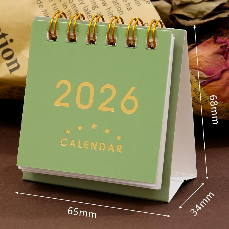 2026 Pferdejahr Mini Schreibtischkalender Einfacher Tragbarer Spiral-Monatskalender Planer Büro- und Heimdeko