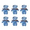 6/1s Mini Bear Plush Keychain Colorful Bear Stuffed Toy School Bag Pendant Teddy Doll Graduation Party Supplies Wedding Gift