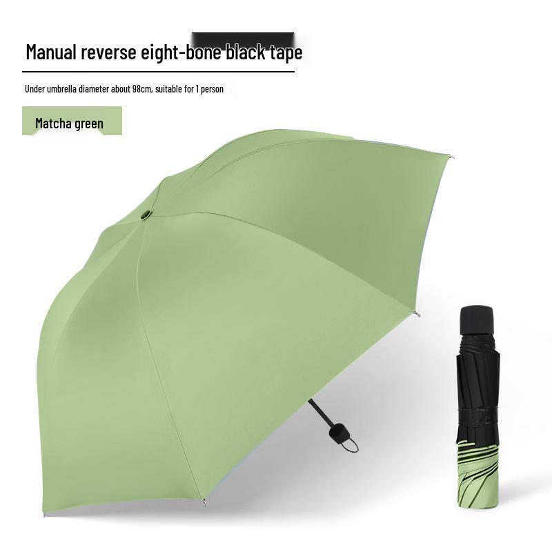 Jing You Jia 8-Rib Manual 3-Fold Sun/Rain Umbrella
