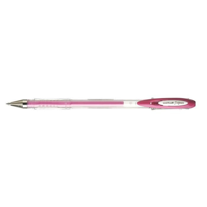 Roller encre gel - UNIBALL - Signo UM120AC - Pointe Moyenne - Rose Pastel - Non rechargeable