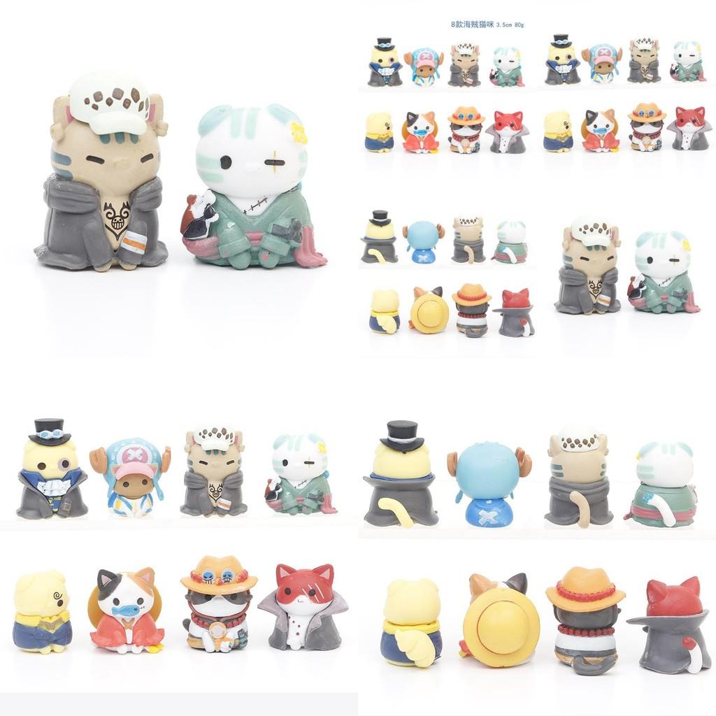 Søt One Piece Kattefigur Luffy Samlerobjekt Modell PVC Leketøy For Animeelskere