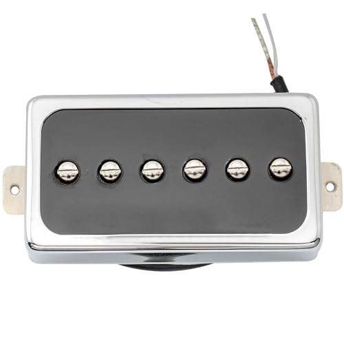 Artec SHA66C Alnico 5 Splendor Humbucker-Size P-90 Pickup with Neck PU for Les Paul Electric Guitar, Chrome/Black